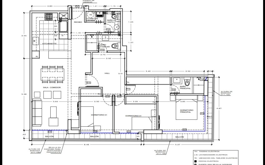 Venta departamento de estreno, 109m2, en Miraflores, 3 dorms