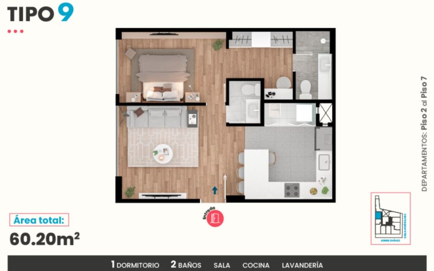 Venta departamento de estreno, 60m2, en Miraflores